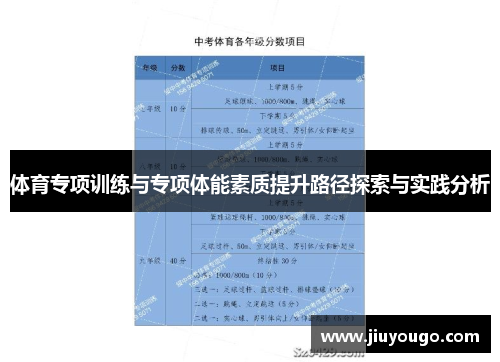 体育专项训练与专项体能素质提升路径探索与实践分析